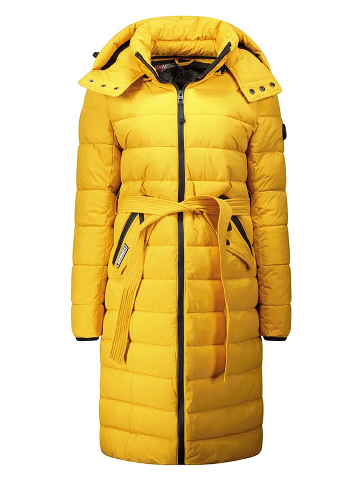 Geographical Norway Płaszcz pikowany "Cabima" w kolorze żółtym rozmiar: XXL