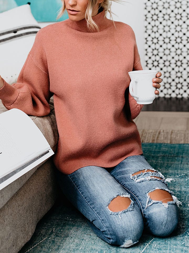 Milan Kiss Sweter w kolorze jasnoróżowym rozmiar: M