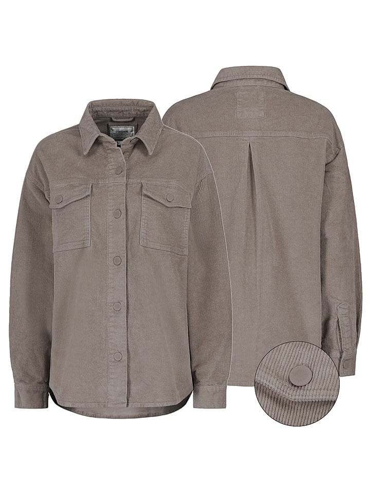 Eight2Nine Sztruksowa kurtka koszulowa w kolorze szarobrązowym rozmiar: L