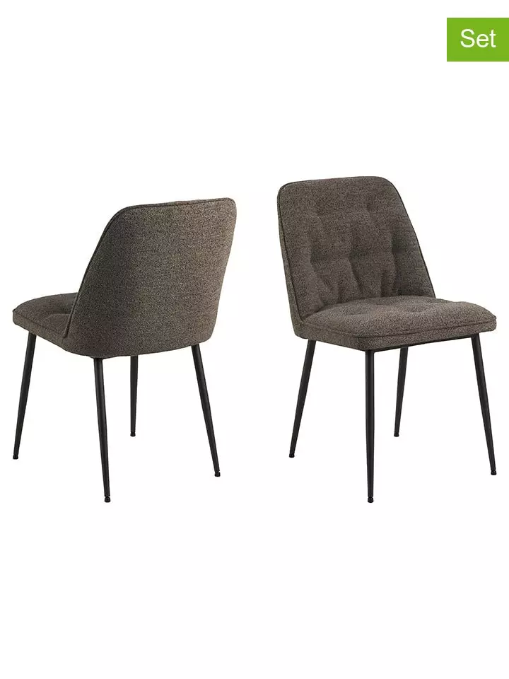 Actona Krzesła (2 szt.) "Brooke" w kolorze szarobrązowym do jadalni - 50 x 84 x 55 cm rozmiar: onesize