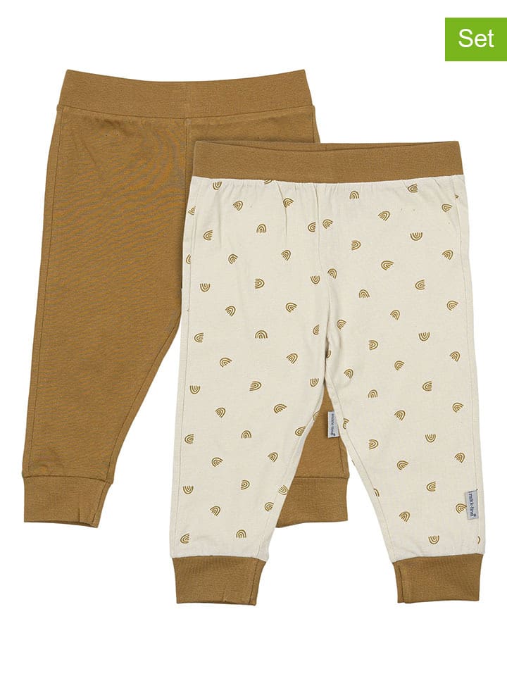 mikk-line Legginsy (2 pary) w kolorze jasnobrązowo-kremowym rozmiar: 92