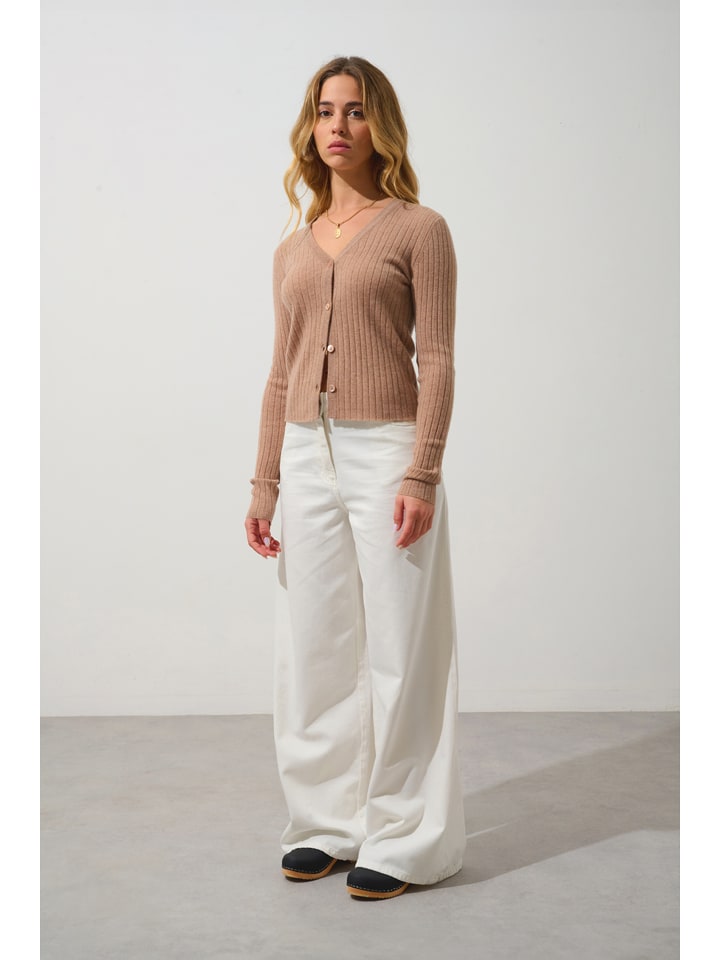 AUTHENTIC CASHMERE Kaszmirowy kardigan "Lise" w kolorze beżowym rozmiar: XL