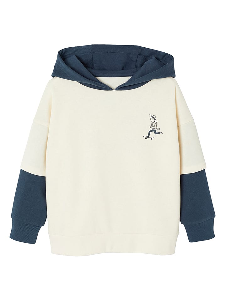 vertbaudet Bluza w kolorze kremowo-granatowym rozmiar: 152