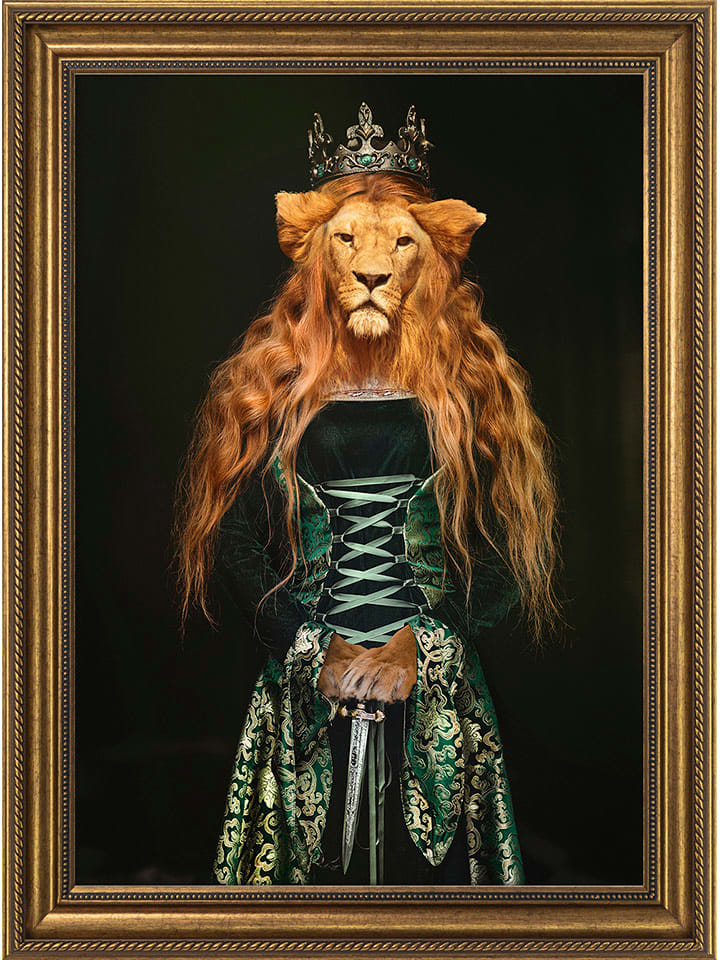 Ars Longa Druk artystyczny "Lioness Woman" w ramce - 70 x 50 cm rozmiar: onesize