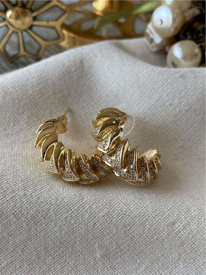 Luseera Pozłacane kolczyki-wkrętki z cyrkoniami rozmiar: onesize