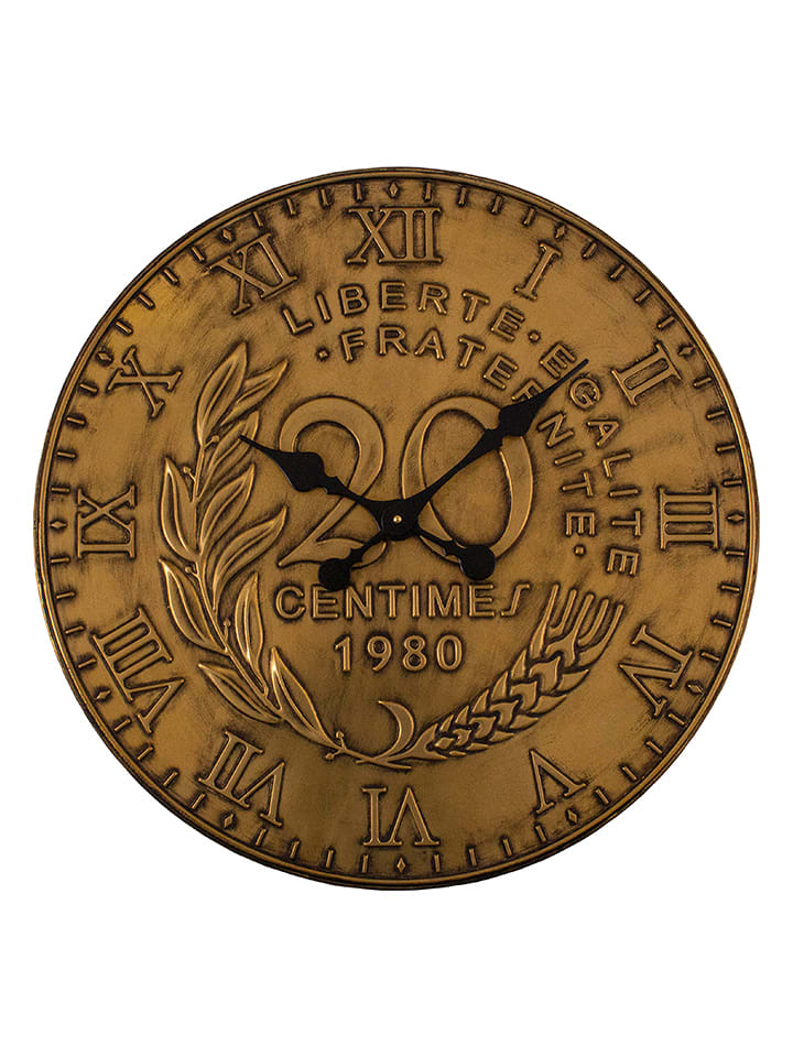 Anticline Zegar ścienny w kolorze złotym - Ø 60 cm rozmiar: onesize