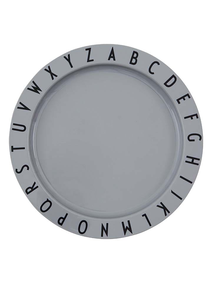Design Letters Talerzyk śniadaniowy "Eat & Learn" w kolorze szarym - Ø 20 cm rozmiar: onesize