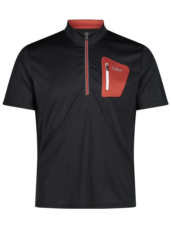 CMP Koszulka kolarska w kolorze czarno-pomarańczowym rozmiar: 46