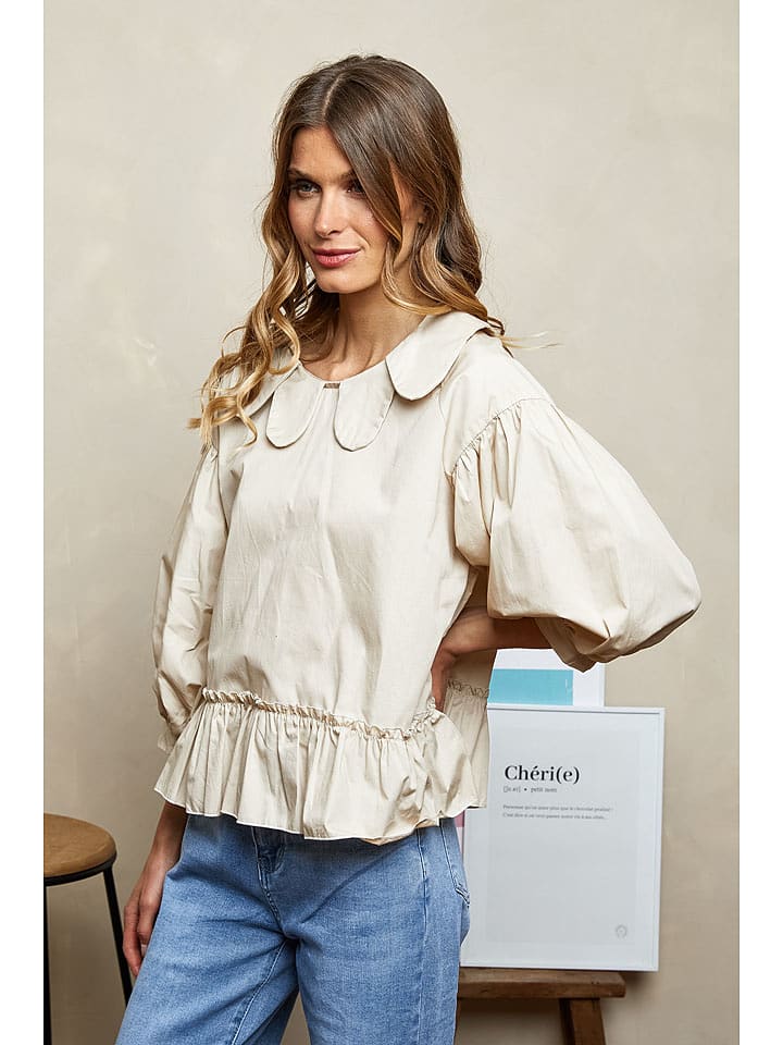 Joséfine Bluzka "Doronne" w kolorze beżowym rozmiar: S