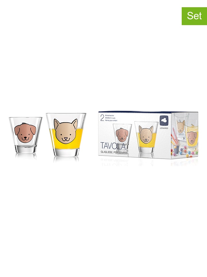 LEONARDO Szklanki (2 szt.) "Tiere" w kolorze beżowym - 225 ml rozmiar: onesize