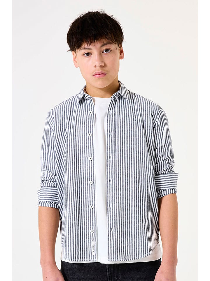 Garcia Koszula w kolorze biało-antracytowym rozmiar: 164/170