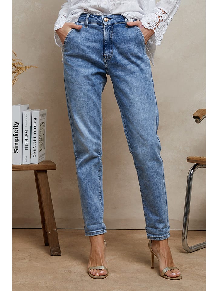 Plume Dżinsy "Timeo" - Tapered fit - w kolorze błękitnym rozmiar: M