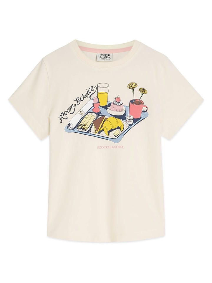 Scotch & Soda Koszulka w kolorze kremowym rozmiar: 158/164