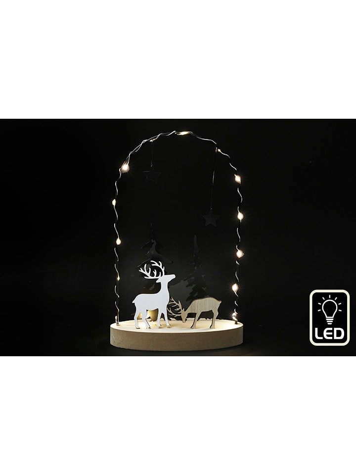SiL Interiors Lampa dekoracyjna LED w kolorze biało-jasnobrązowym - 11 x 19 x 5 cm rozmiar: onesize