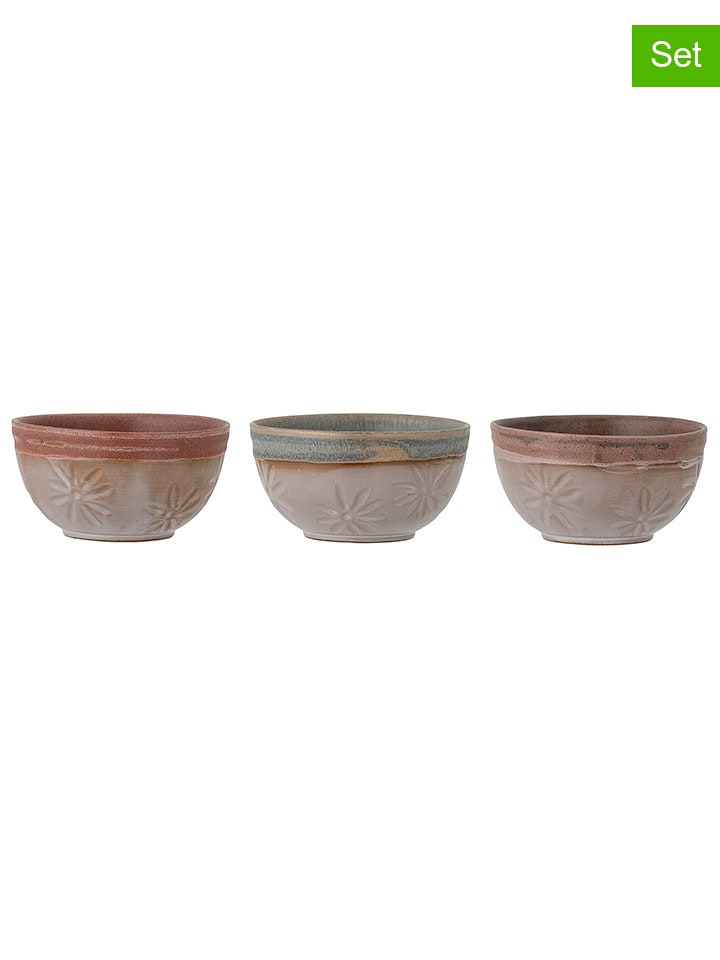 Bloomingville Miski (3 szt.) "Aster" w kolorze brązowo-niebieskim - Ø 11 cm rozmiar: onesize