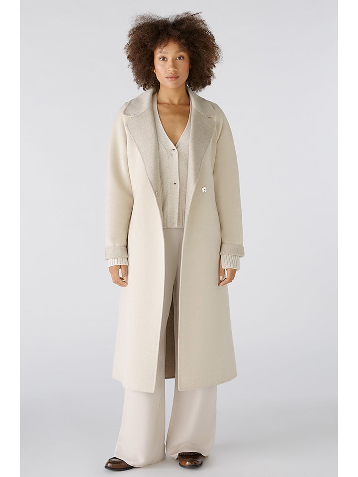 Oui Płaszcz w kolorze szarobeżowym rozmiar: 38