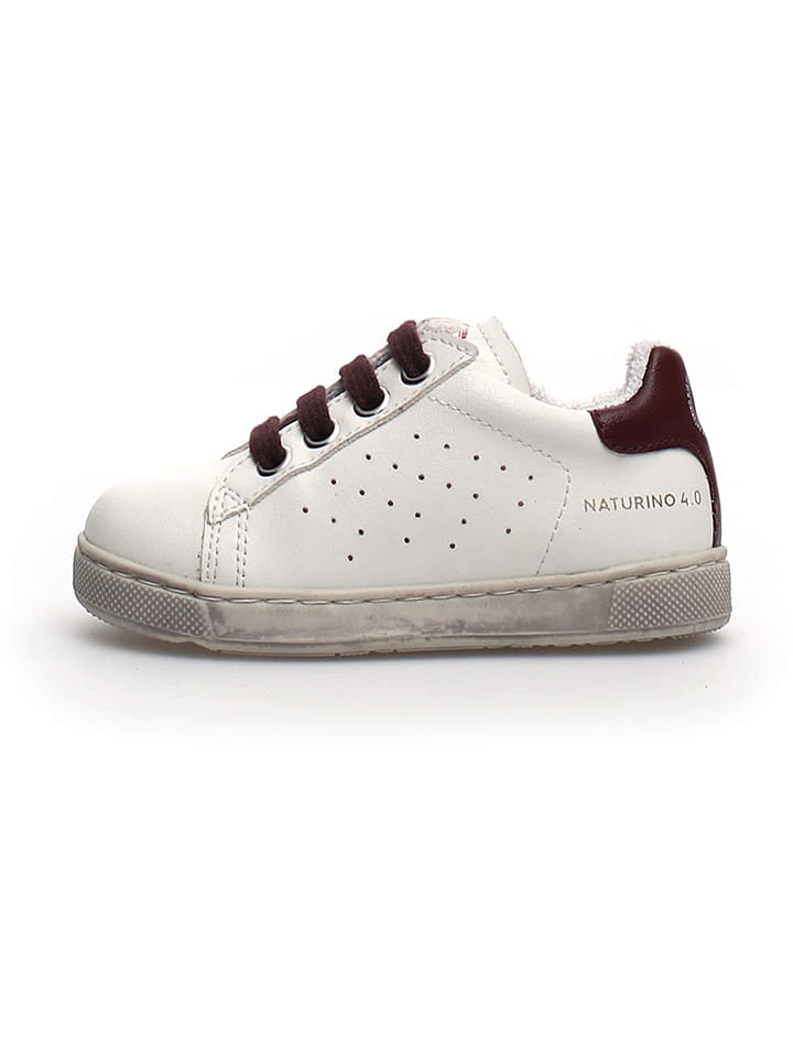 Naturino Skórzane sneakersy "Hasselt" w kolorze białym rozmiar: 32