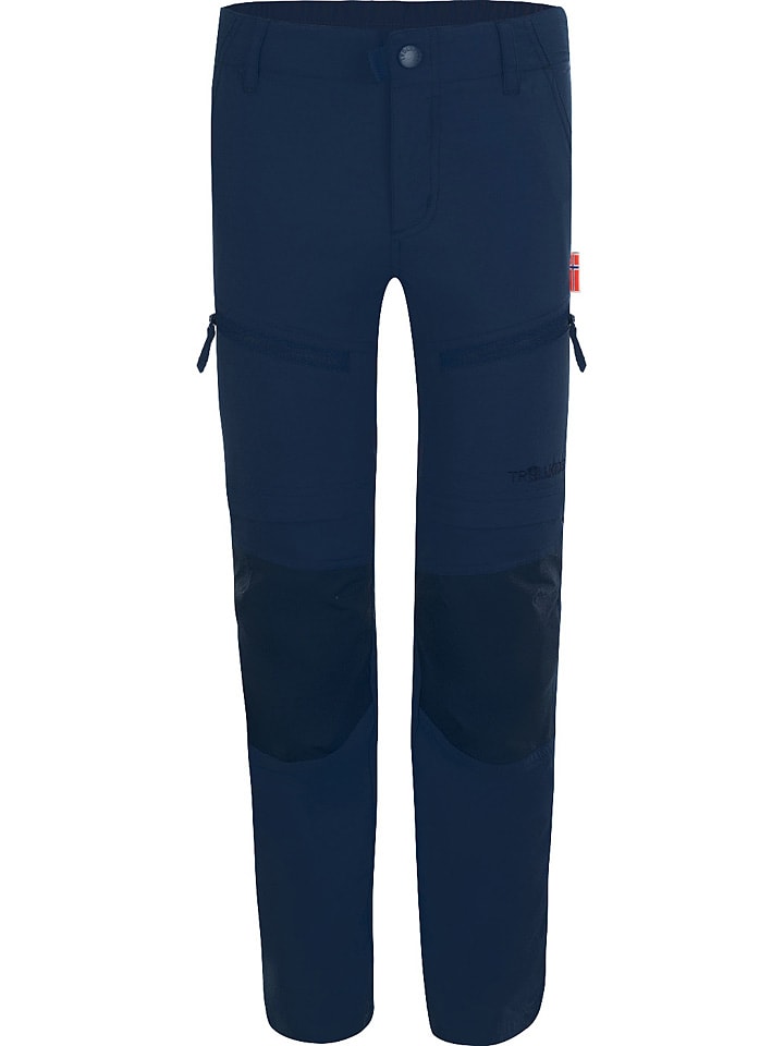 Trollkids Spodnie trekkingowe Zipp-Off "Nordfjord" - Slim fit - w kolorze granatowym rozmiar: 170