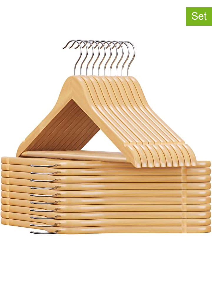 SONGMICS Wieszaki (20 szt.) w kolorze srebrno-jasnobrązowym na ubrania - 44,5 x 23 cm rozmiar: onesize