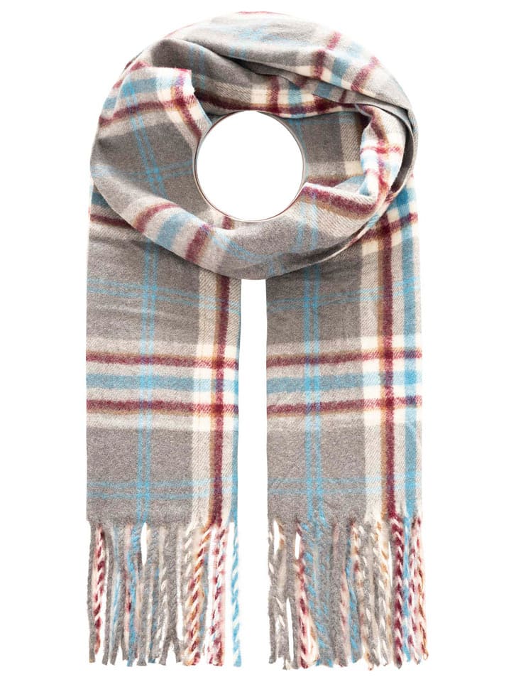 Zwillingsherz Szal w kolorze szaro-błękitno-czerwonym rozmiar: onesize