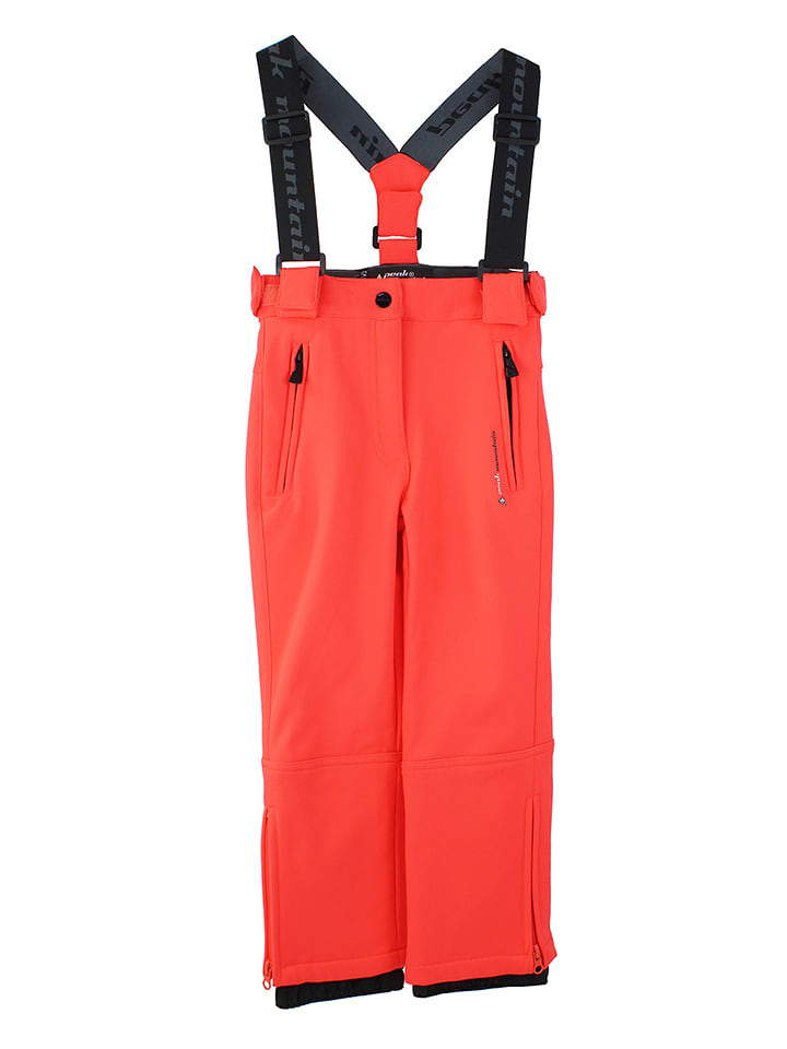 Peak Mountain Softshellowe spodnie narciarskie w kolorze koralowym rozmiar: 116
