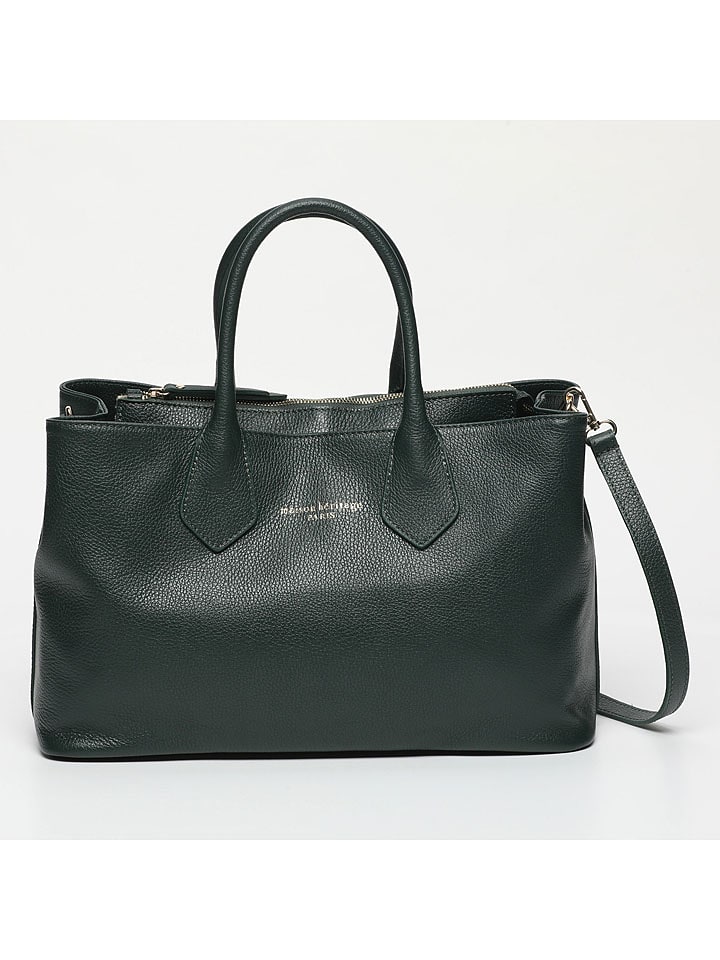 maison héritage PARIS Skórzana torebka "Milia" w kolorze ciemnozielonym - 40 x 22,5 x 16 cm rozmiar: onesize