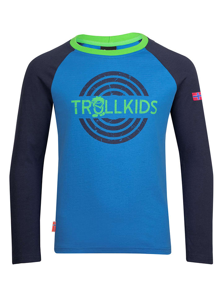 Trollkids Koszulka "Preikestolen" w kolorze niebieskim rozmiar: 110