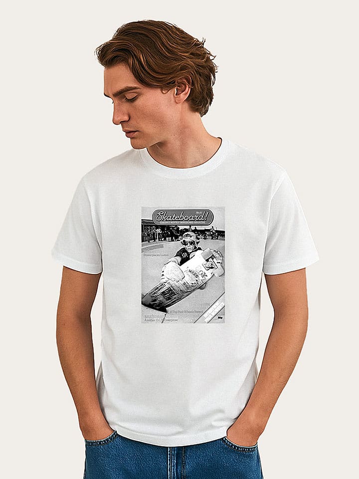 WOOOP Koszulka "Skateboard! Magazine Powerplaces" w kolorze białym rozmiar: XL