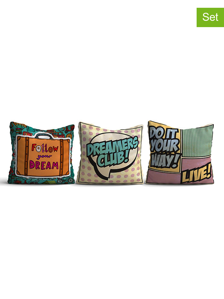 ABERTO DESIGN Poszewki (3 szt.) ze wzorem na poduszki rozmiar: 43x43 cm