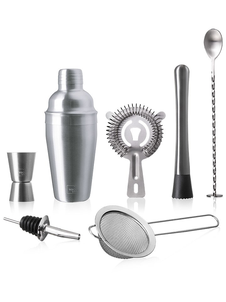 Vacu Vin 7-częściowy zestaw w kolorze srebrnym do koktajli rozmiar: onesize