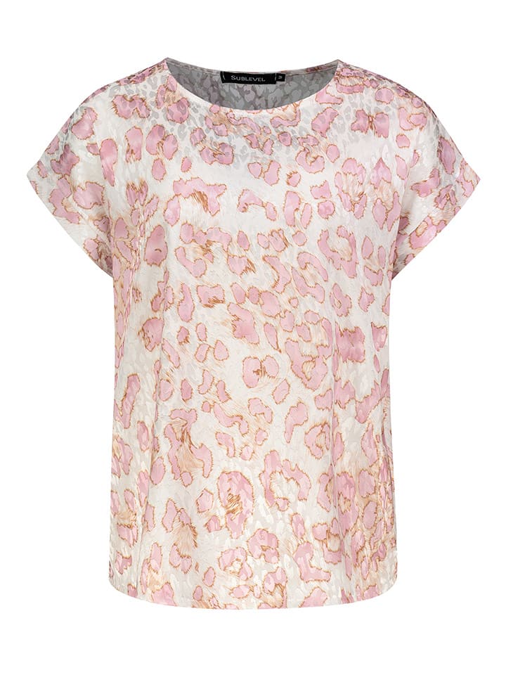 Sublevel Bluzka w kolorze biało-jasnoróżowym rozmiar: M