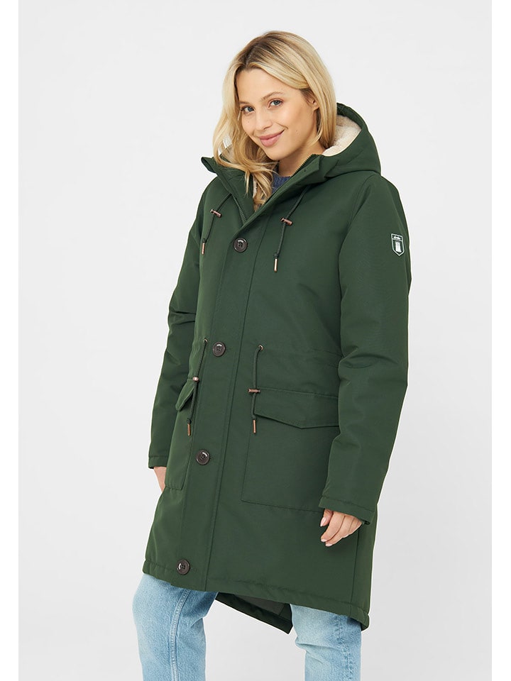 Derbe Płaszcz przejściowy w kolorze zielonym rozmiar: 42