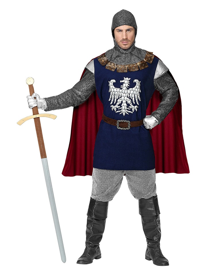 Carnival Party 3-częściowy kostium "Ritter" w kolorze niebiesko-bordowym rozmiar: XL