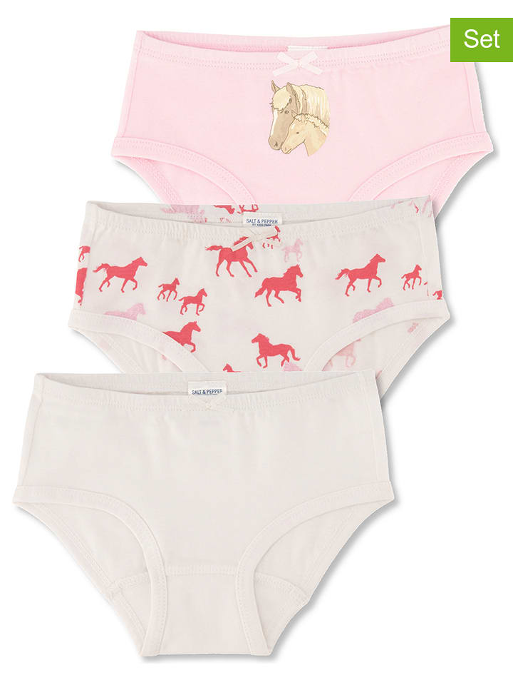 Salt and Pepper Majtki (3 pary) w kolorze kremowo-jasnoróżowym rozmiar: 116/122