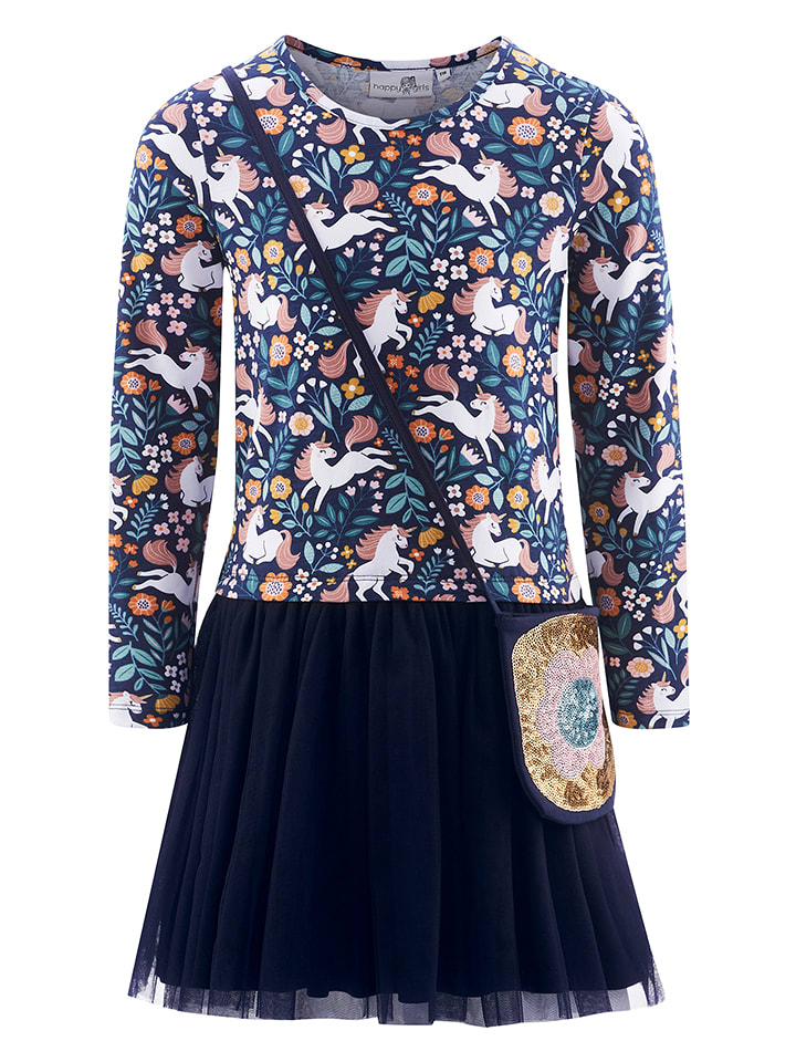 happy girls by Eisend Sukienka w kolorze granatowym rozmiar: 122