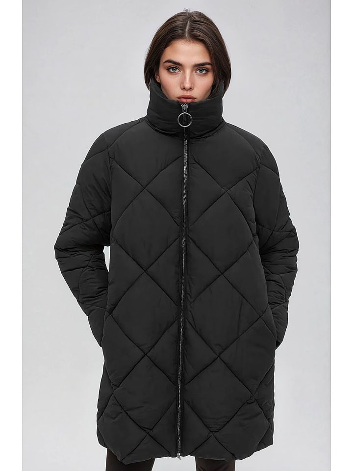 Monki Kurtka pikowana w kolorze czarnym rozmiar: XS