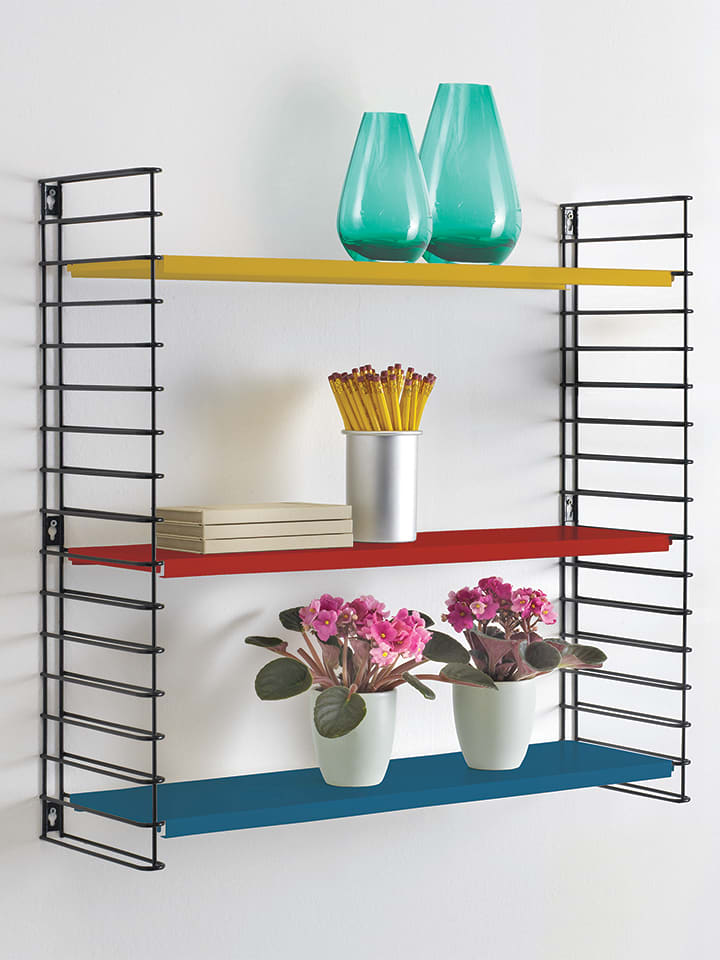 metaltex Regał ścienny w kolorze czarnym ze wzorem - 68 x 70 x 21 cm rozmiar: onesize