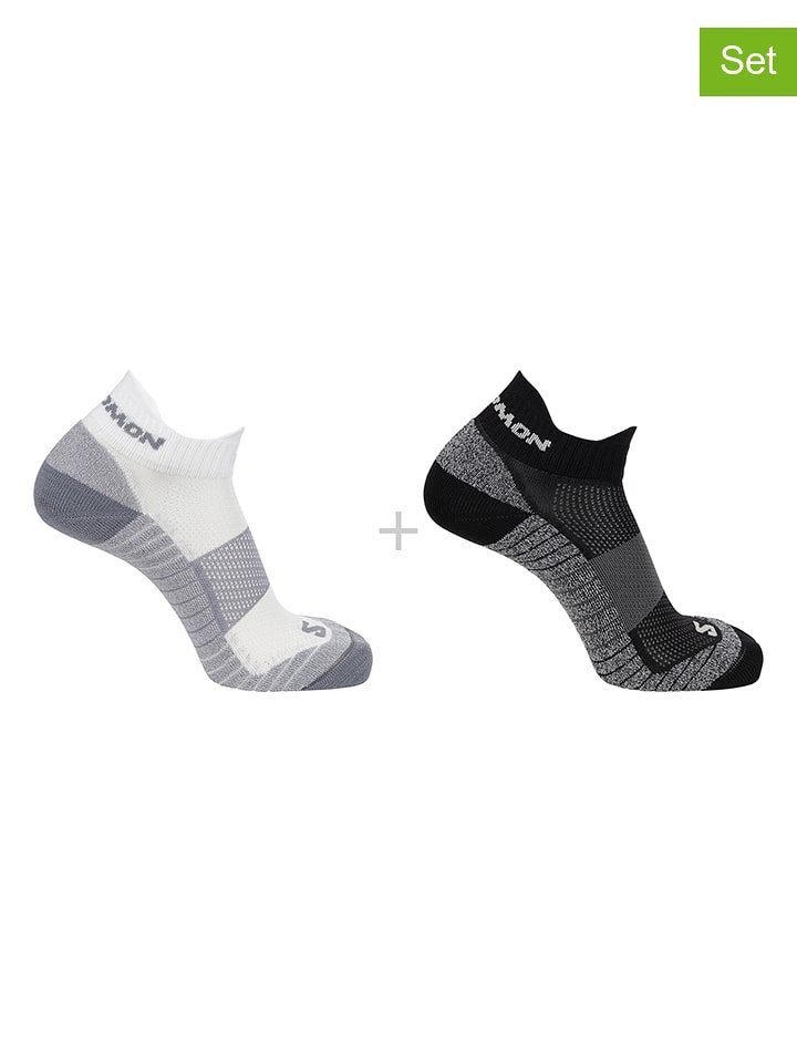 SALOMON Skarpety funkcyjne (2 pary) "Aero Ankle" w kolorze biało-czarnym rozmiar: 36-38