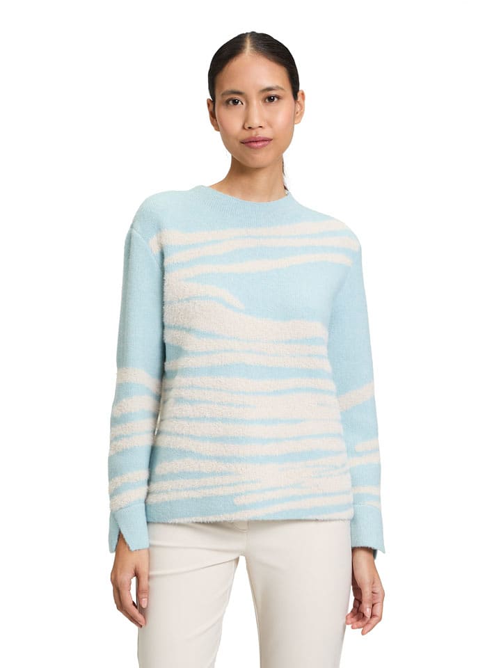 Betty Barclay Sweter w kolorze błękitno-kremowym rozmiar: 40