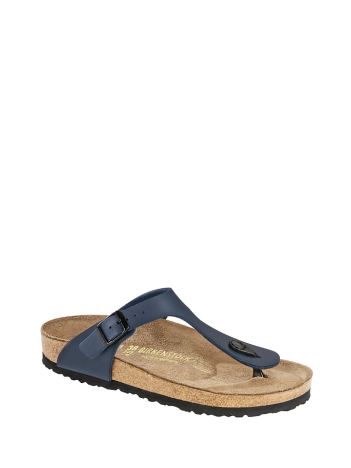Birkenstock Skórzane japonki "Gizeh" w kolorze granatowym rozmiar: 36