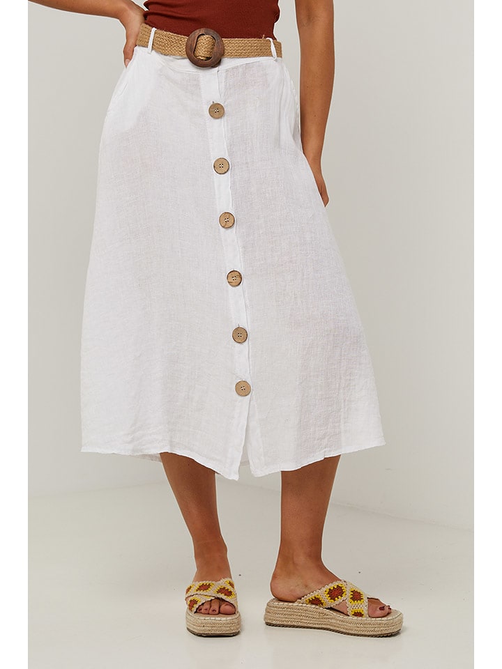 Le Monde du Lin Spódnica w kolorze białym rozmiar: 38/40