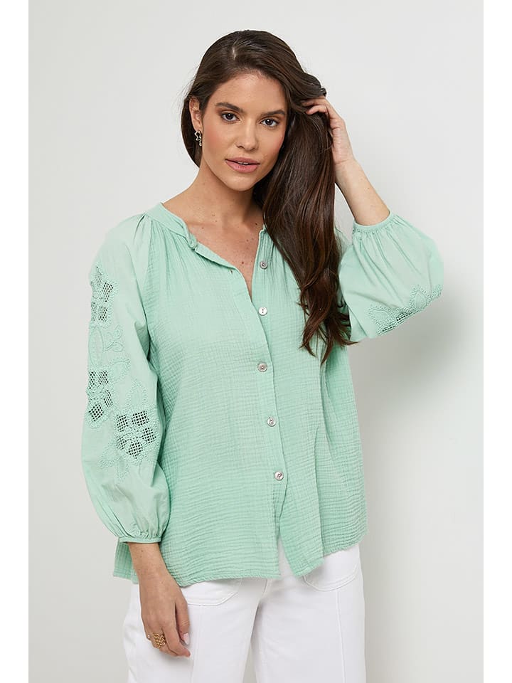 Rodier Lin Lniana bluzka w kolorze jasnozielonym rozmiar: XL/XXL