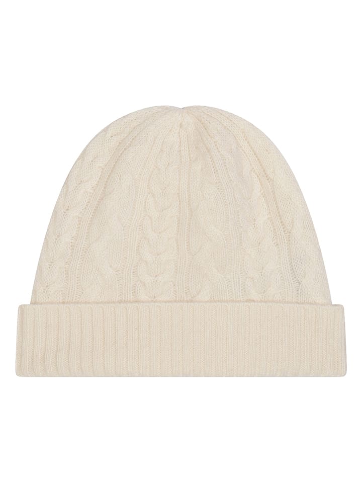Perfect Cashmere Kaszmirowa czapka "Popi" w kolorze kremowym rozmiar: onesize