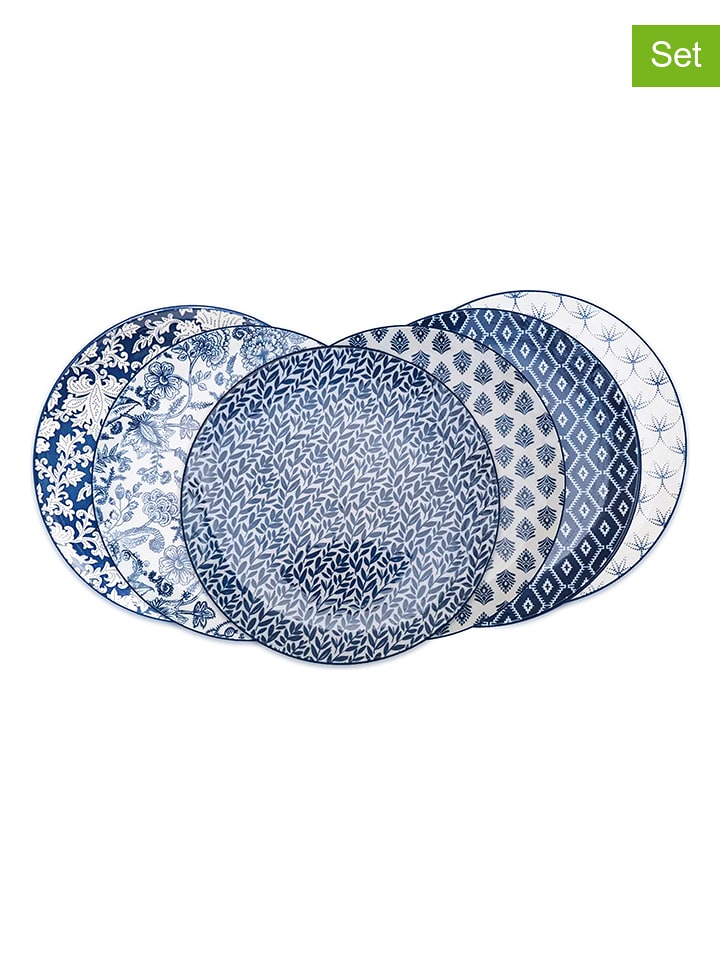 Ard'time Talerze obiadowe (6 szt.) "Majorelle" w kolorze biało-niebieskim - Ø 26 cm rozmiar: onesize