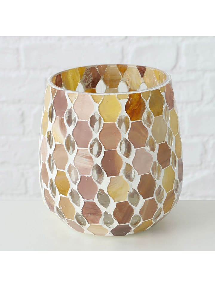 Boltze Świecznik "Alejo" w kolorze beżowym - wys. 12,5 cm rozmiar: onesize