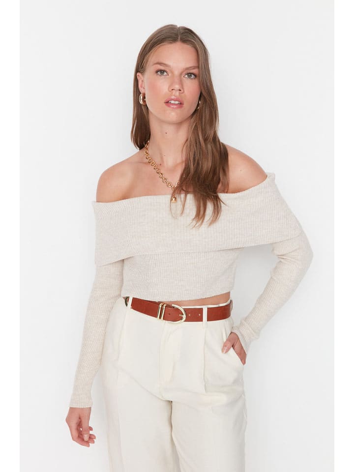 trendyol Sweter w kolorze kremowym rozmiar: M