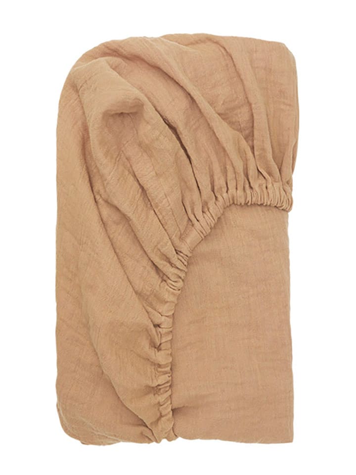 FABELAB Prześcieradło w kolorze jasnobrązowym na gumce - 65 x 50 cm rozmiar: onesize