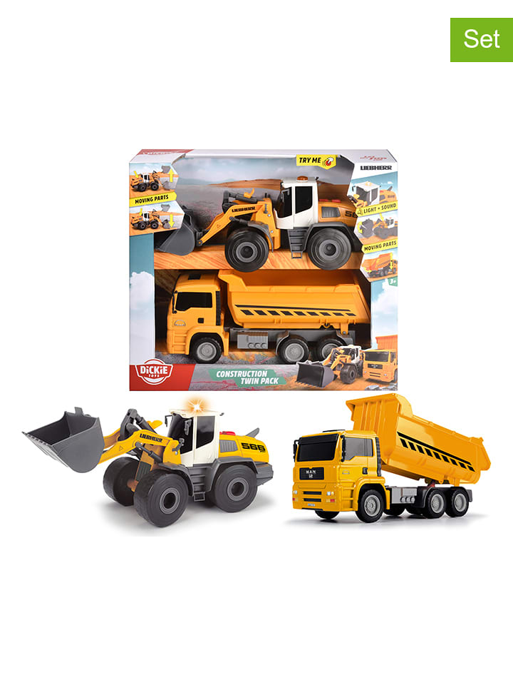 Dickie Pojazdy budowlane (2 szt.) "Construction" w kolorze żółtym - 3+ rozmiar: onesize