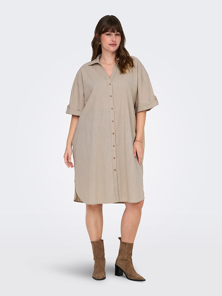 ONLY Carmakoma Sukienka "Coco" w kolorze beżowym rozmiar: 54