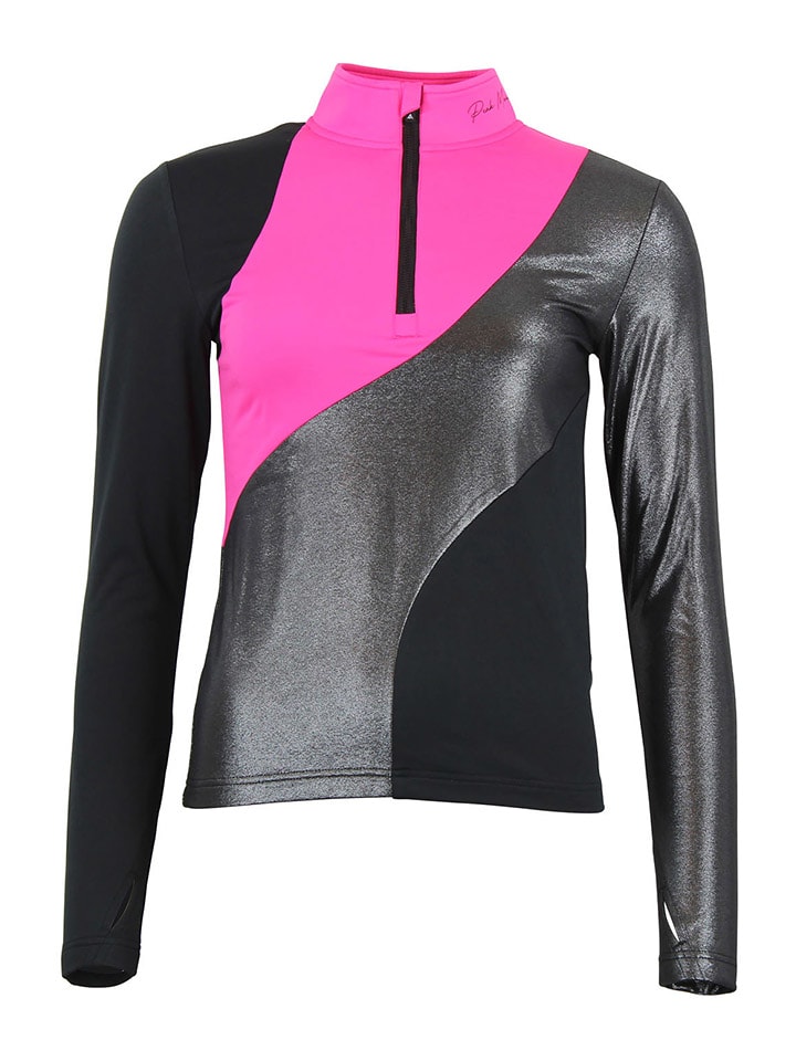 Peak Mountain Koszulka funkcyjna w kolorze srebrno-czarno-różowym rozmiar: M